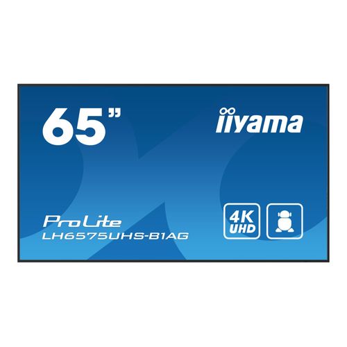 iiyama ProLite LH6575UHS-B1AG - 65" écran LCD rétro-éclairé par LED - signalisation numérique - avec lecteur multimédia intégré, SDM Slot PC - 4K UHD...