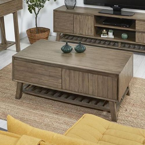 Table Basse 2 Tiroirs 120 Cm En Acacia - Talbow