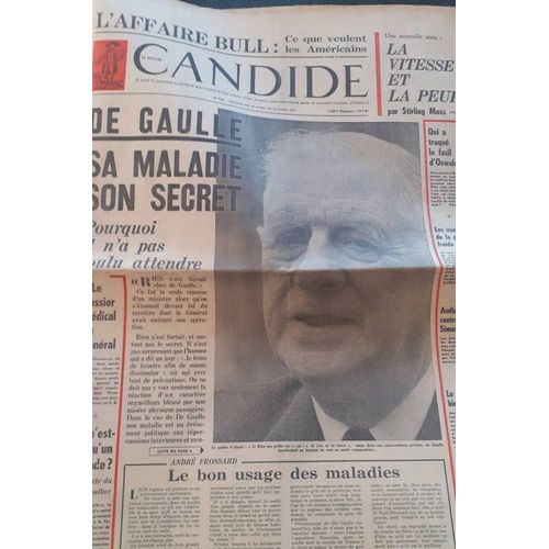 Journal Candide N°156 Du 23avril 1964 Avec Général De  Gaulle Et André Claveau Chanteur