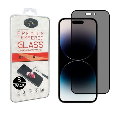 [3pack] Film De Protection En Verre Trempé Anti Espion Pour Iphone 14 Pro Max [Toproduits®]