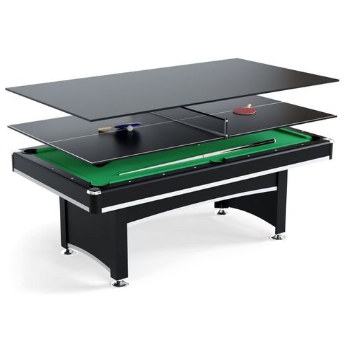 Table multi jeux 3 en 1 APOLLON Billard, Ping-Pong, Plateau D?natoire - avec accessoires