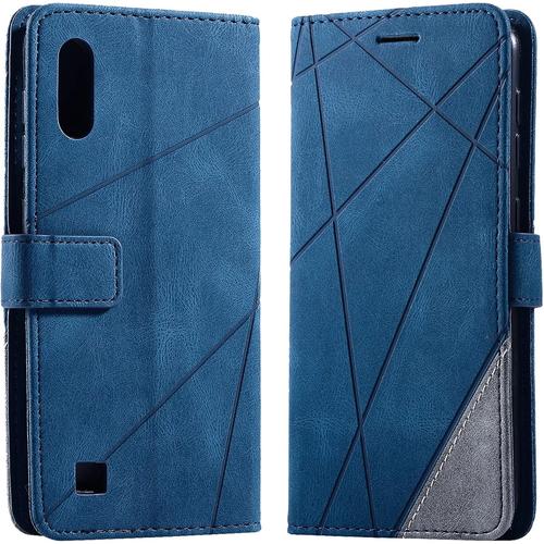 Coque Pour Samsung Galaxy A10 / M10, Rabat Portefeuille De Protection Cuir Pu Etui, Slim Silicone Tpu Bumper Magnétique Housse, Flip Porte Cartes Avec Fonction Support Cover Case (Bleu)