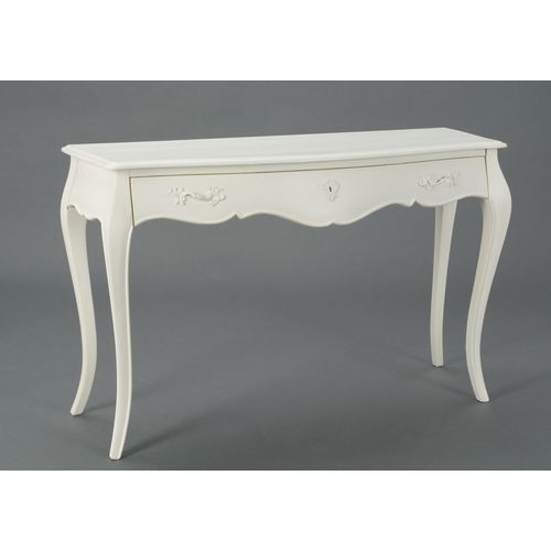 Console 1 Tiroir 120 Cm En Bois Blanc - Charmy