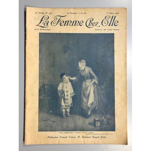 La Femme Chez Elle N°378 01/03/1926 Mode Femme Enfant Broderie Dentelle Tricot