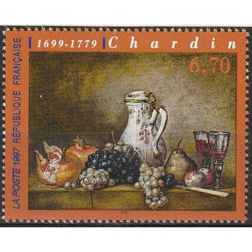 Série Artistique, Jean-Baptiste Simeon Chardin "Nature Morte Avec Raisins Et Grenades". Timbre Neuf** 1997 N° 3105