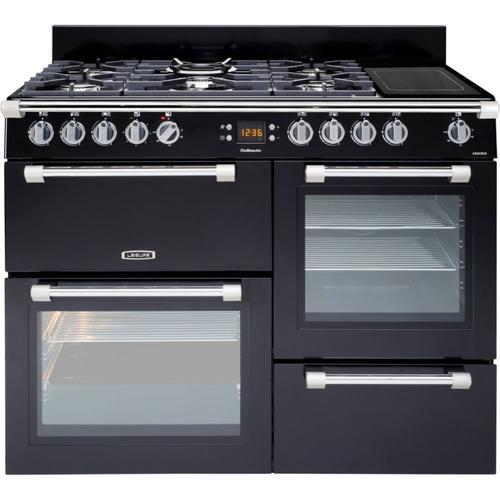Leisure Cookmaster CK110F324K - Cuisinière (four à deux étages) - pose libre - largeur : 110 cm - profondeur : 60 cm - hauteur : 90 cm - avec système auto-nettoyant - noir