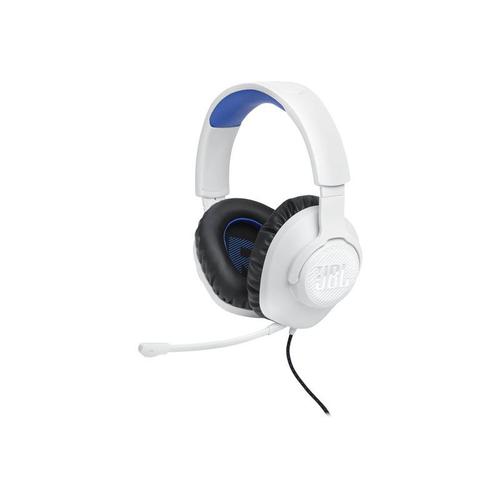 JBL Quantum 100P - Micro-casque - circum-aural - filaire - jack 3,5mm - blanc