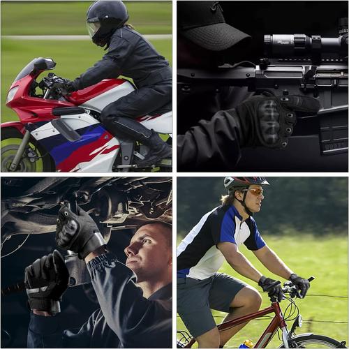 Gants Moto Hiver en Cuir à écran Tactile, Maille Réspirante avec Protection  des articulations, Randonnée