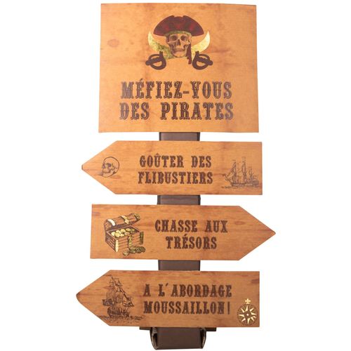 Panneau Flèches Directionnelles Pirate Kraft 75 X 40 Cm