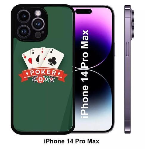 Coque Iphone 14 Pro Max - Poker Casino - Silicone - Noir