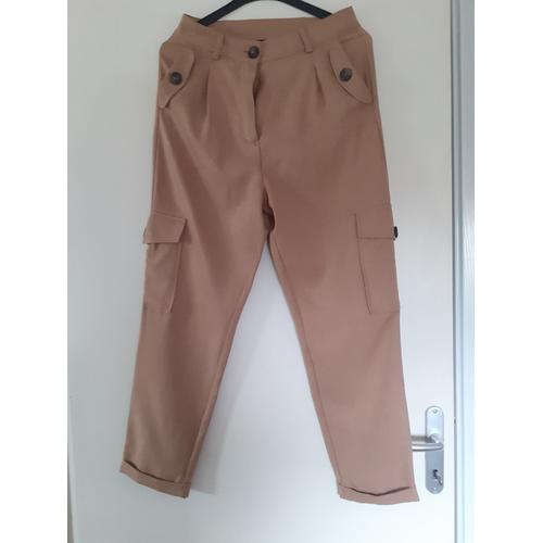 Pantalon À Pince Et Poche Marron "T-38" Primark Femme