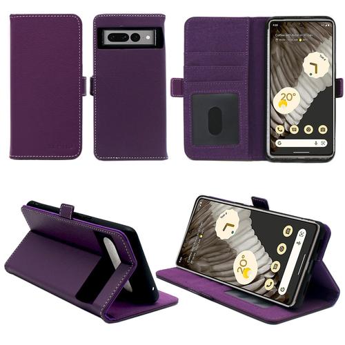 Google Pixel 7 Pro 5g Etui Protection Portefeuille Violet À Rabat Avec Porte Cartes - Housse Google Pixel 7 Pro 5g Folio Violette Coque Silicone Antichoc Smartphone 2022 - Accessoires Pochette Case