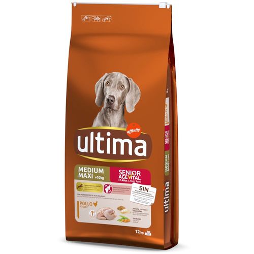 12kg Medium / Maxi Senior Poulet Ultima - Croquettes Pour Chien