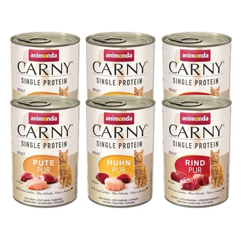 6x400g Single Protein Adult Lot Mixte Animonda Carny - Pâtée Pour Chat