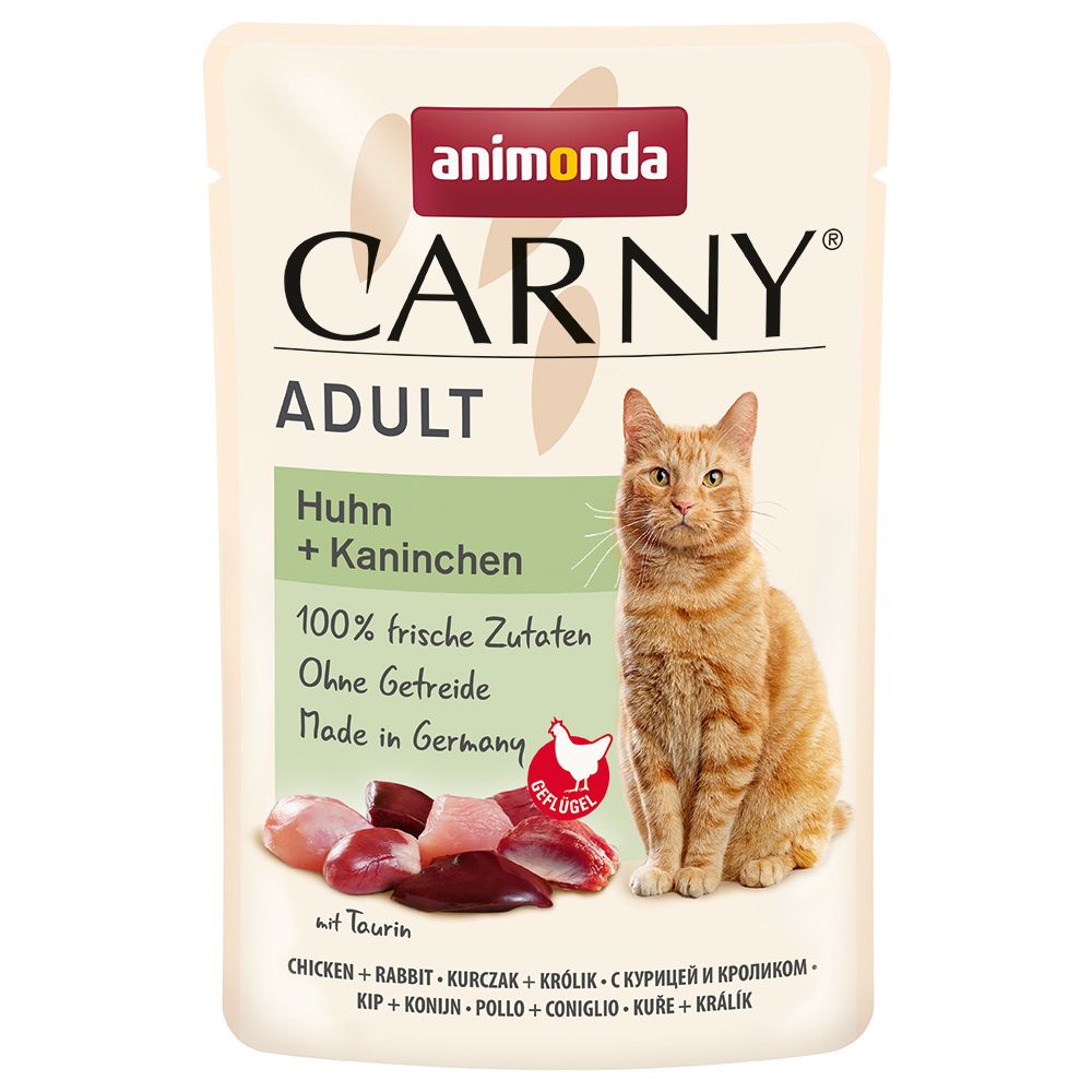24x85g Poulet, Lapin Animonda Carny - Pâtée Pour Chat