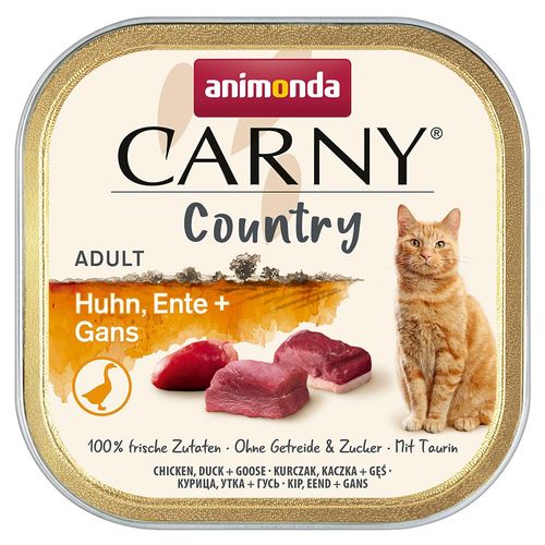32x100g Country Adult Poulet, Canard, Oie Animonda Carny - Pâtée Pour Chat