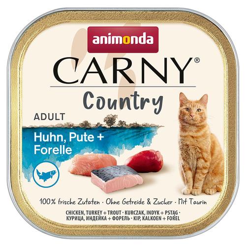 32x100g Country Adult Poulet, Dinde, Truite Animonda Carny - Pâtée Pour Chat