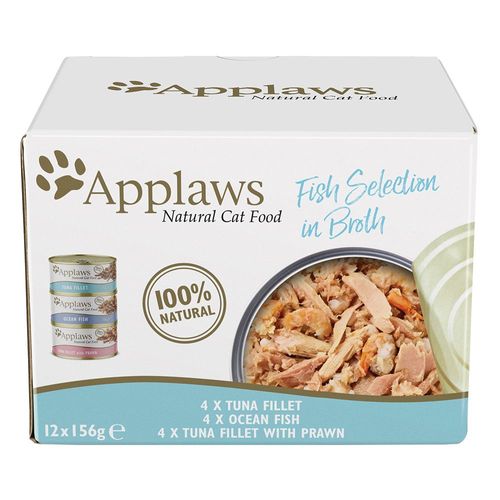 12x156g Boîtes Applaws Lot Mixte Au Poisson - Pâtée Pour Chat