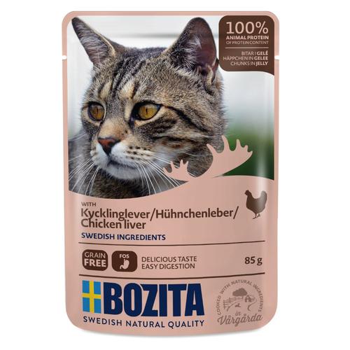 24x85g Bozita Bouchées En Gelée Foie De Poulet - Pâtée Pour Chat