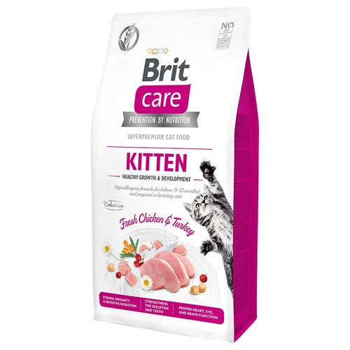 2x7kg Brit Care Sans Céréales Kitten Healthy Growth & Development - Croquettes Pour Chat