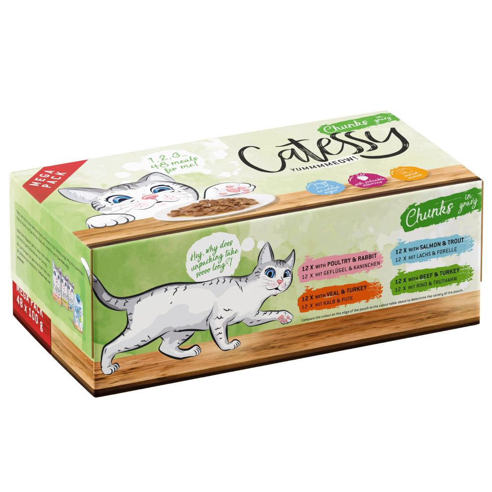 48x100g Mégapack Catessy Bouchées En Sauce - Pâtée Pour Chat