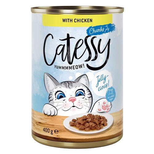 24x400g Catessy Bouchées En Gelée Poulet - Pâtée Pour Chat