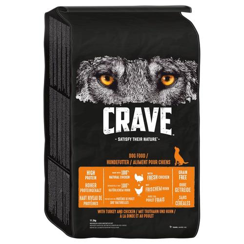 11,5kg Crave Adult Dinde, Poulet - Croquettes Pour Chien