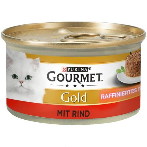 24x85g Boeuf Recettes Raffinées Boeuf Gold Gourmet - Nourriture Pour Chat
