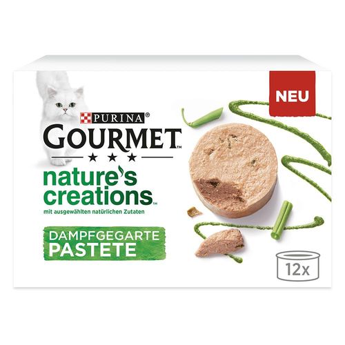12x85g Gourmet Nature's Creations Mousse Poulet, Carottes - Pâtée Pour Chat