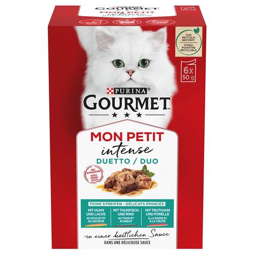 12x50g Gourmet Mon Petit Duetti Viande Et Poisson - Pâtée Pour Chat