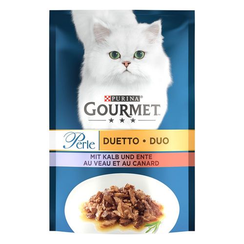 52x85g Mégapack Gourmet Perle Duo De Viandes, Veau, Canard - Pâtée Pour Chat