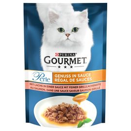 52x85g Gourmet Perle Régal De Sauces Saumon Dans Une Sauce Saveur Saumon Grillé - Pâtée Pour Chat