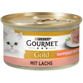 48x85g Saumon Recettes Raffinées Gold Gourmet - Nourriture Pour Chat