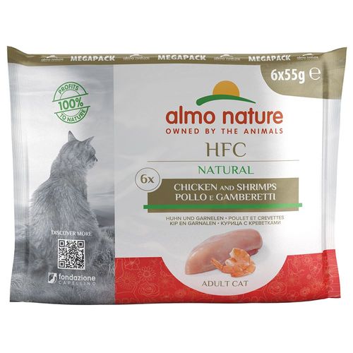 48x55g Natural Poulet, Crevettes Almo Nature Classic - Pâtée Pour Chat