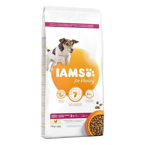 12kg Iams For Vitality Senior & Mature Small Medium Poulet - Croquettes Pour Chien