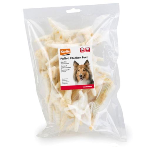 3x200g Pattes De Poulet Soufflées Karlie - Friandises Pour Chien