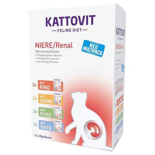 12x85g Spécial Reins Lot Mixte (4 Variétés) Kattovit - Pâtée Pour Chat