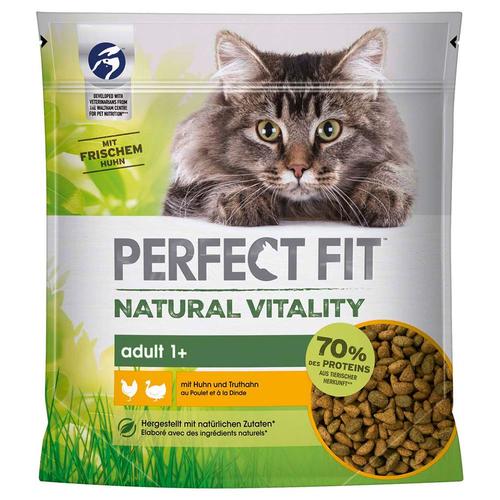 650g Natural Vitality Adult 1+ Poulet, Dinde Perfect Fit - Croquettes Pour Chat