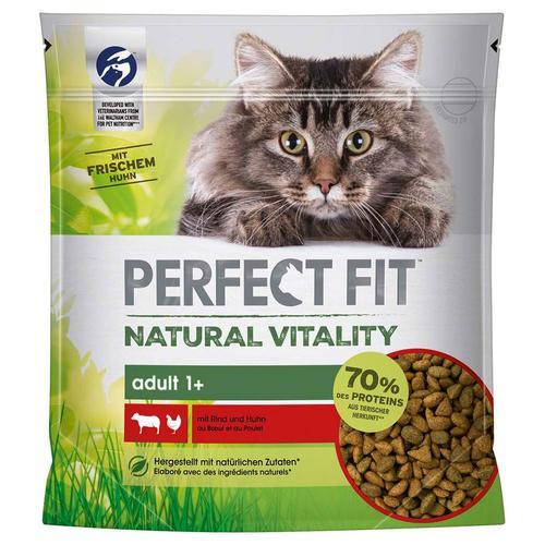 650g Natural Vitality Adult 1+ B¿Uf, Poulet Perfect Fit - Croquettes Pour Chat