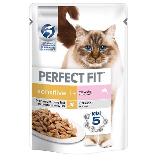 12x85g Perfect Fit Sensitive 1+ Saumon, - Sachet Pour Chat