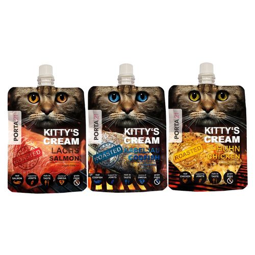 3x90g Porta 21 Kitty's Cream (3 Variétés) - Friandises Pour Chat