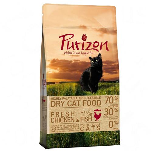 2x400g Purizon Sans Céréales Poulet, Poisson - Croquettes Pour Chat