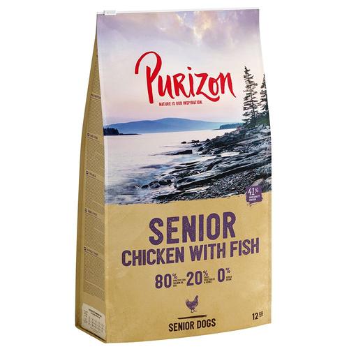 4x1kg Purizon Senior Poulet, Poisson Sans Céréales - Croquettes Pour Chien