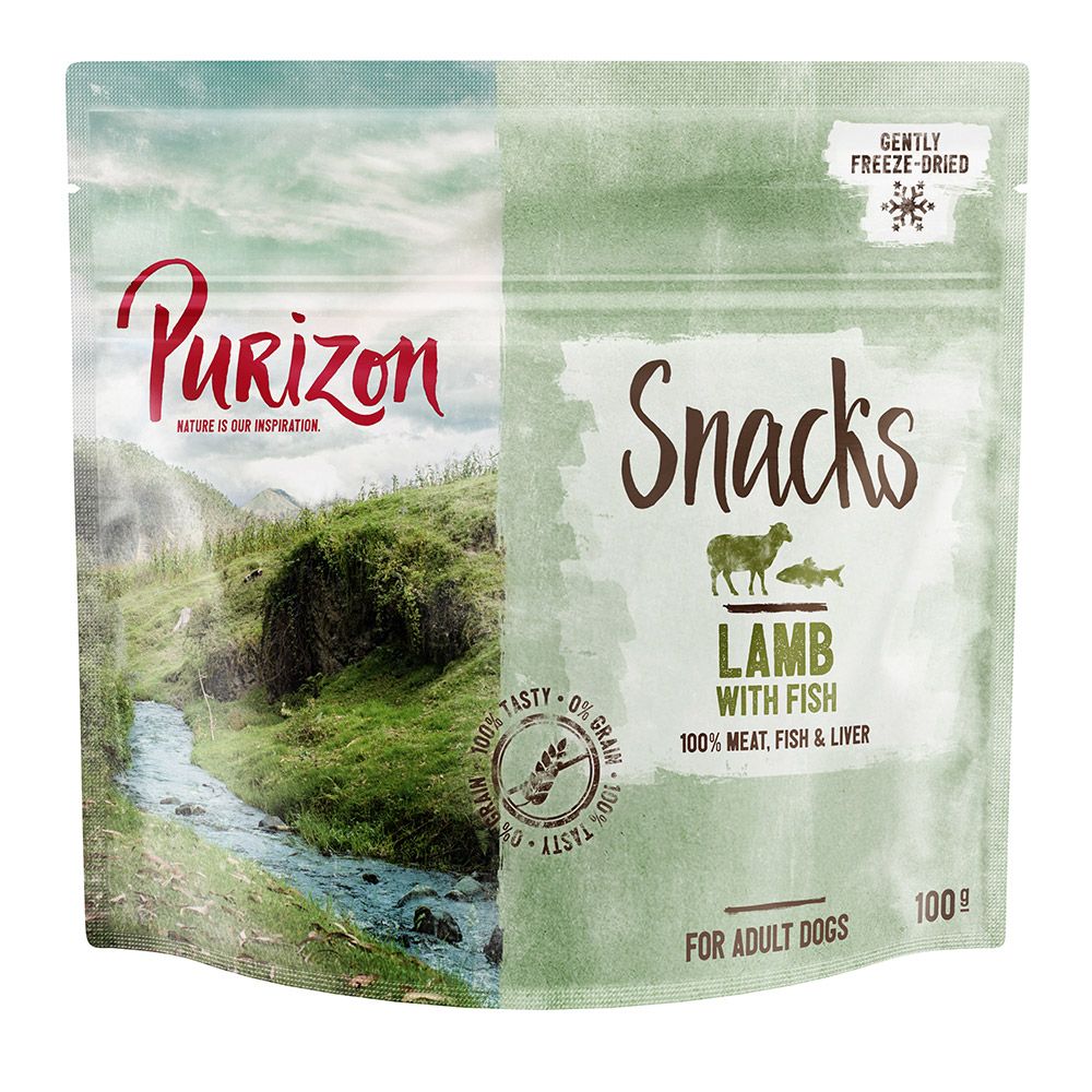 3x100g Friandises Sans Céréales Purizon Agneau, Poisson - Friandises Pour Chien