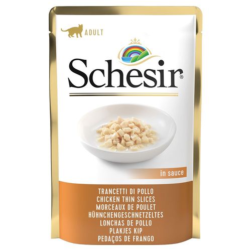 6x85g Schesir En Gelée Emincés De Poulet En Sauce - Pâtée Pour Chat
