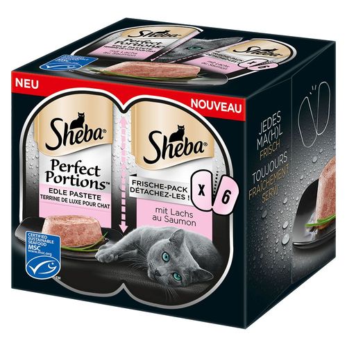 6x37,5g Sheba Perfect Portions Saumon - Pâtée Pour Chat