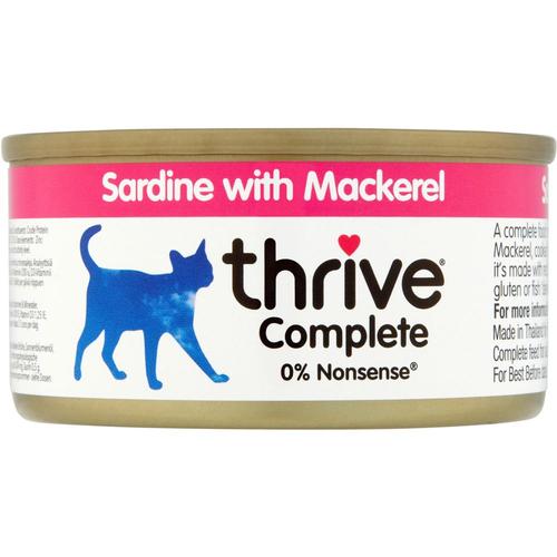 12x75g Sardines, Maquereaux Thrive Complete - Nourriture Pour Chat