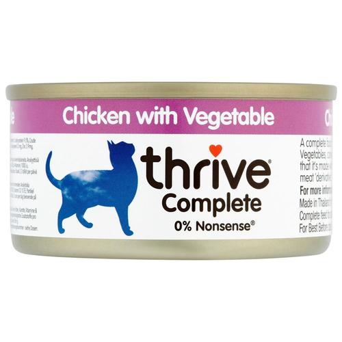 12x75g Thrive Complete Poulet, Légumes - Pâtée Pour Chat