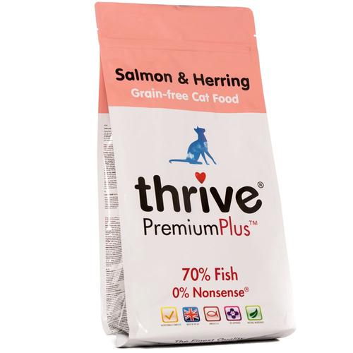 2x1,5kg Thrive Premiumplus, Saumon & Hareng - Croquettes Pour Chat
