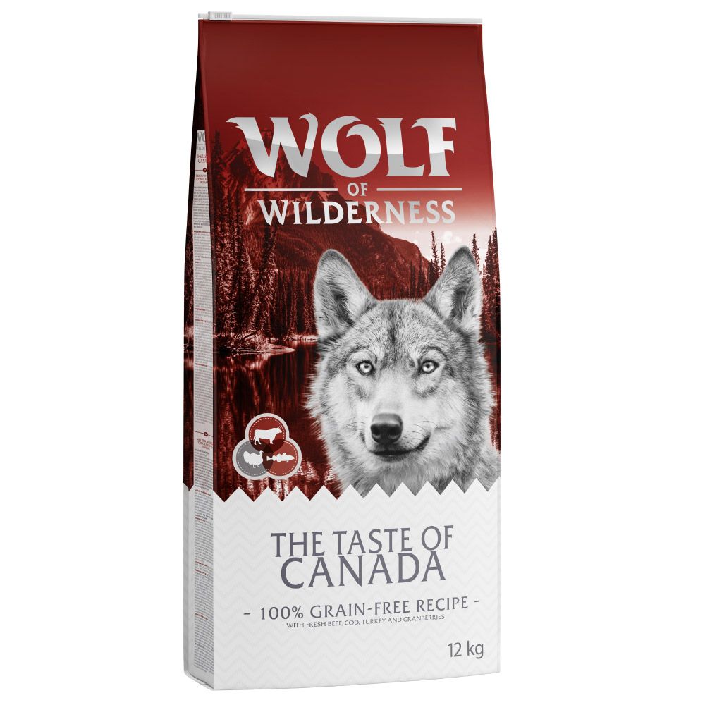 12kg Boeuf, Cabillaud, Dinde Sans Céréales Croquettes Chien The Taste Of Canada Wolf Of Wilderness